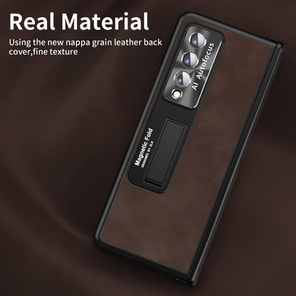 For Samsung Galaxy Z Fold4 5G Napa Texture All-In-One Phone Case - Black