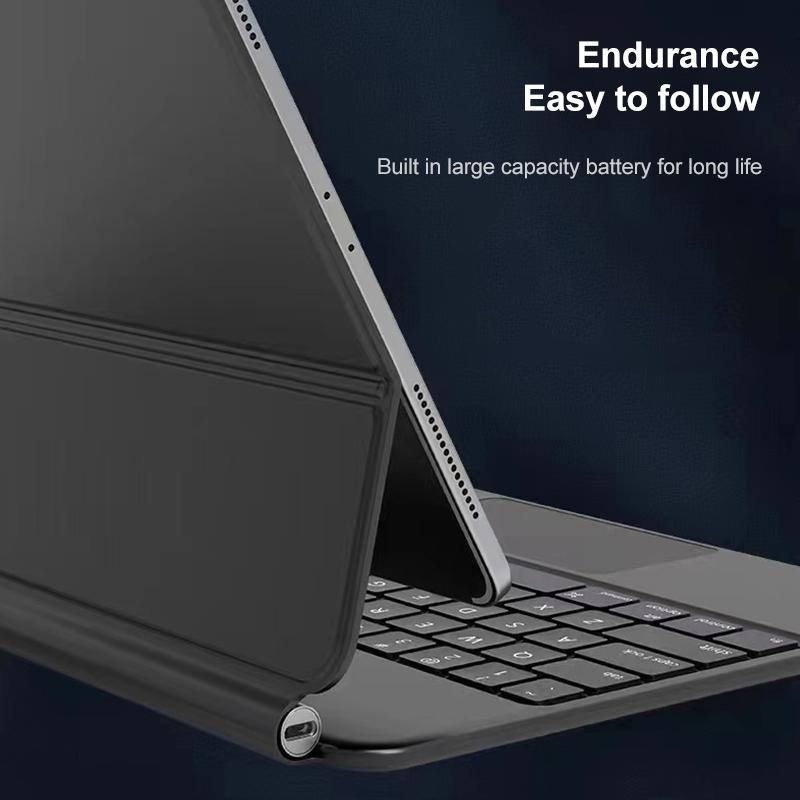 Bluetooth Keyboard Leather Case With Touch Pad - P11 - White