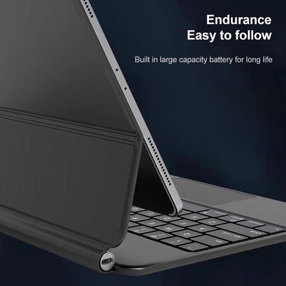 Bluetooth Keyboard Leather Case With Touch Pad - P11 - White