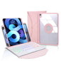 Bluetooth Keyboard Leather Case For Ipad Air 10.9 With Touchpad And Pen Slot Backlit - Pink