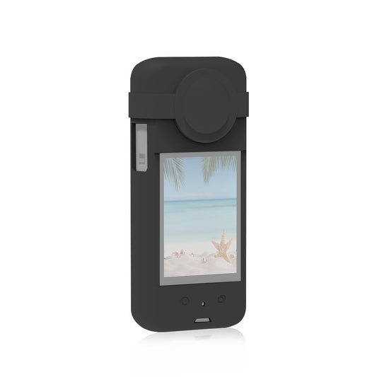 Silicone Protective Case with Lens Cover for Insta360 X3 - Black