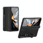 For Samsung Galaxy Z Fold4 5G Leather Wristband Phone Case - Black