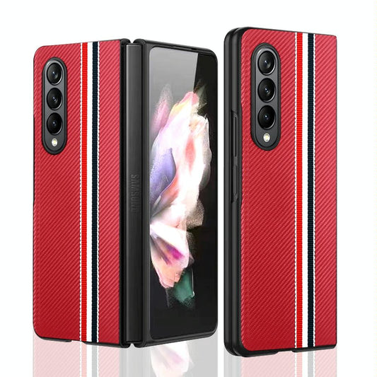 Shockproof Twill Phone Case for Samsung Galaxy z Fold 4 - Pc Tpu - Red