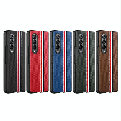 Shockproof Twill Phone Case for Samsung Galaxy z Fold 4 - Pc Tpu - Red