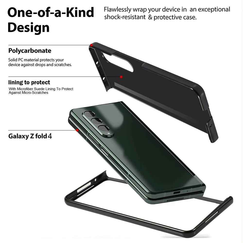 Shockproof Twill Phone Case for Samsung Galaxy z Fold 4 - Pc Tpu - Red