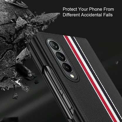 Shockproof Twill Phone Case for Samsung Galaxy z Fold 4 - Pc Tpu - Red