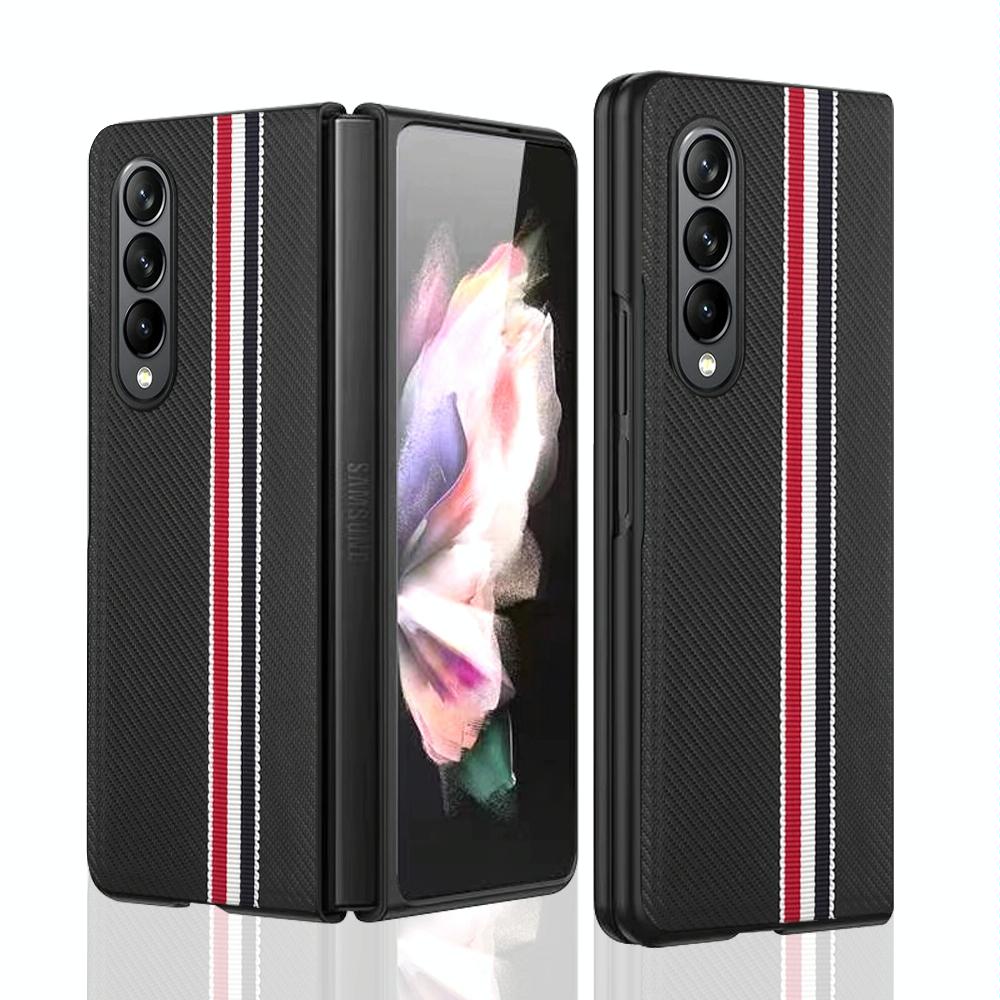 Shockproof Twill Phone Case for Samsung Galaxy z Fold 4 - Pc Tpu - Red