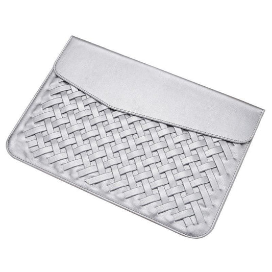 12 Inch Hand-Woven Notebook Liner Bag For Computers - Silver