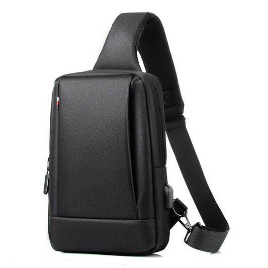 Business Chest Bag Oxford Cloth One Shoulder Crossbody - Black