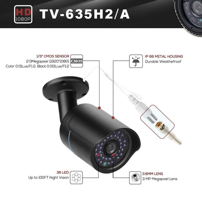 Waterproof Ahd Camera With 2Mp Sensor And Night Vision