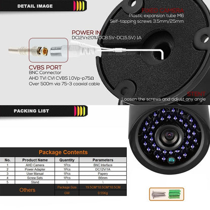 Waterproof Ahd Camera With 2Mp Sensor And Night Vision