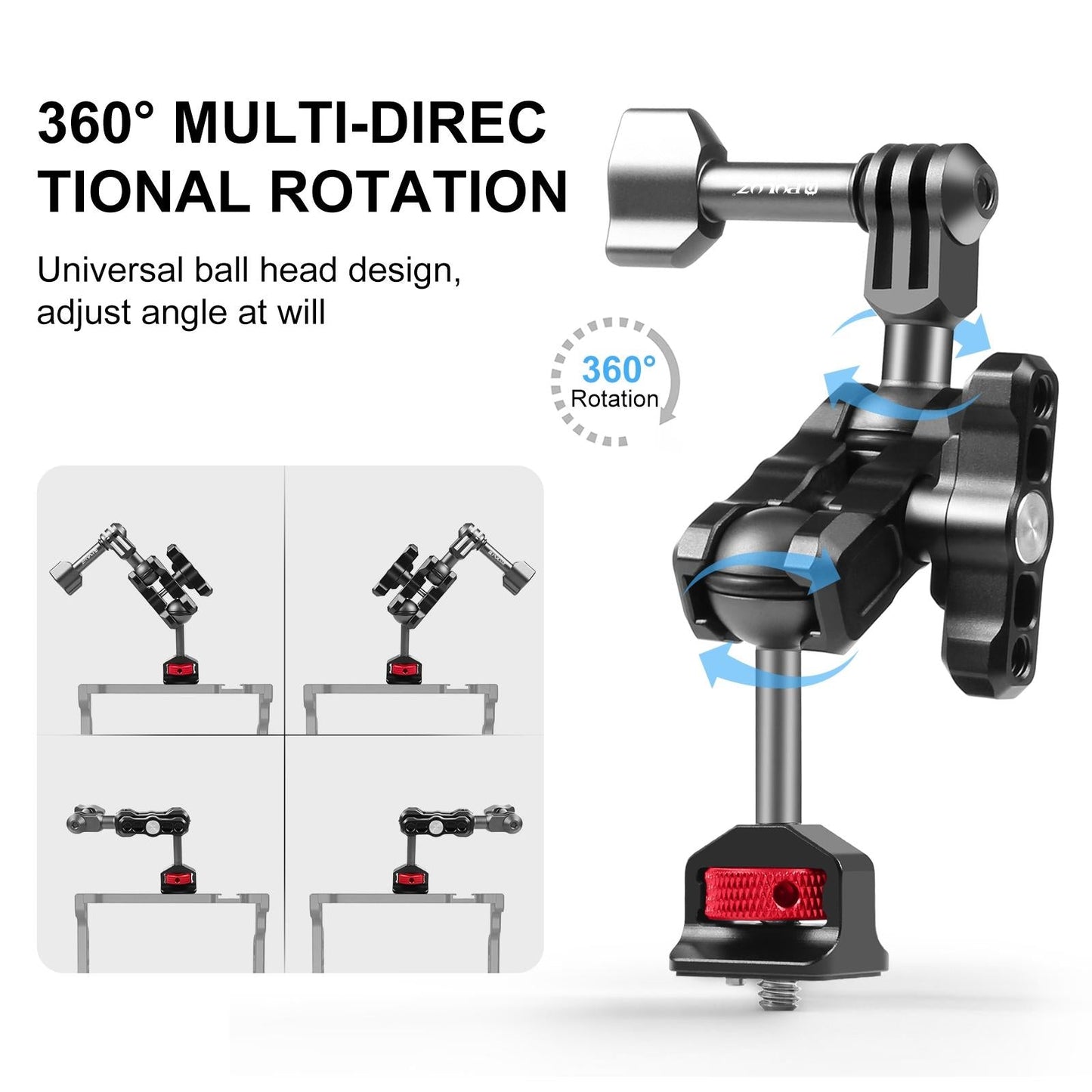 Versatile Aluminum Magic Arm Mount - Black