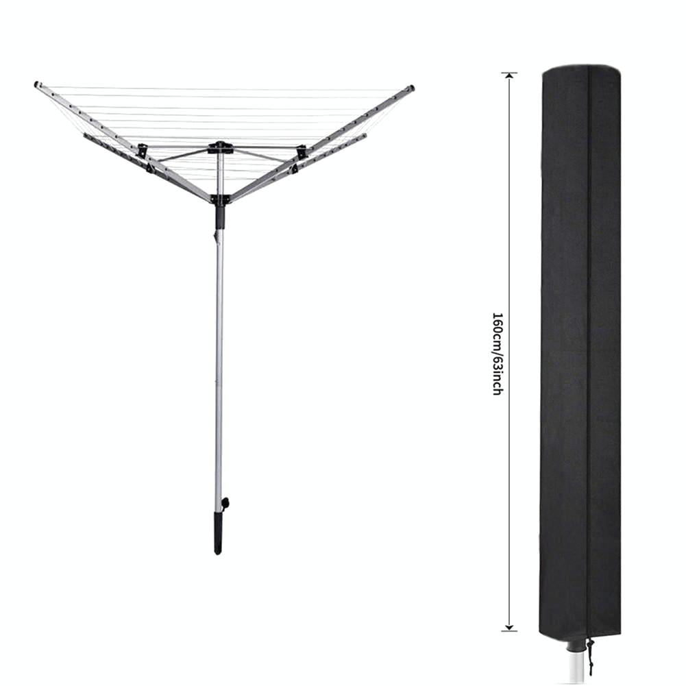 Waterproof Dustproof Cover For Outdoor Drying Rack - 210D Oxford Cloth - Black