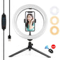 10.2 Led Ring Light with Tripod and Phone Clamp - 3 Modes Dual Colour Temperature Dimmable - Black