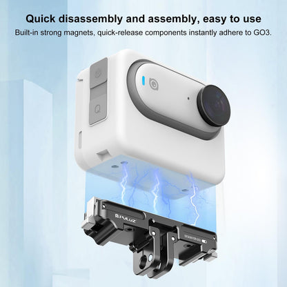 Aluminum Alloy Quick Release Base For Insta360 Go3 - Magnetic Mount