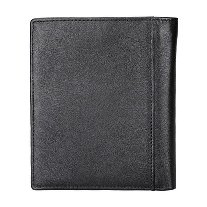 Leather Rfid Passport Wallet - Multi-function - Black