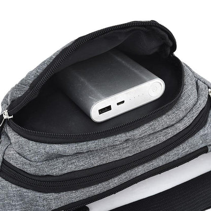 Waterproof Multi Pocket Chest Bag For Sports - Black