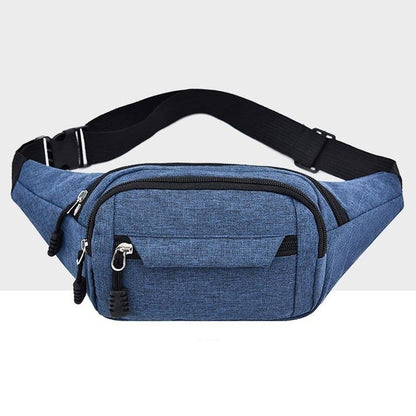 Waterproof Multi Pocket Chest Bag For Sports - Black