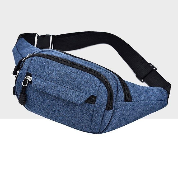 Waterproof Multi Pocket Chest Bag For Sports - Black