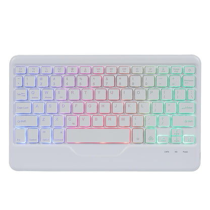 Bluetooth Keyboard Leather Case For Ipad Pro 11 With Holder & Pen Slot - Gradient Rainbow
