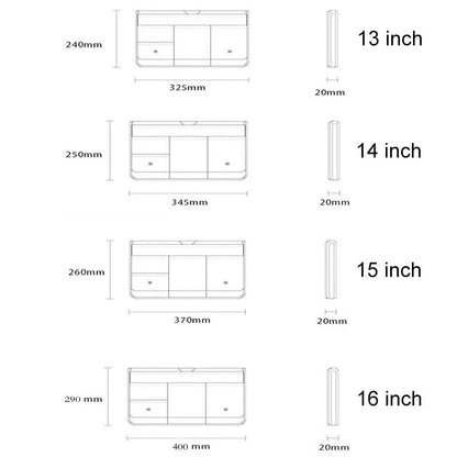 13 Inch Multi-layer Laptop Sleeve - Waterproof & Shock-absorbing Storage Bag - White - 15 Inch