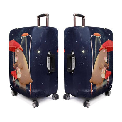 Large Elastic Dustproof Luggage Cover - Durable And Protective - Bear Girl