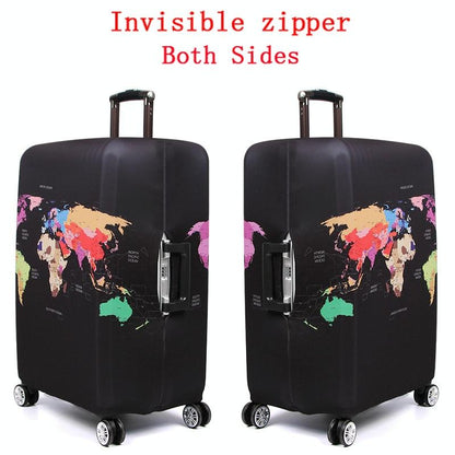 Protective Elastic Suitcase Cover - Fits 26-28 Inch Luggage - Dustproof & Scratch-Proof - Geometric Map