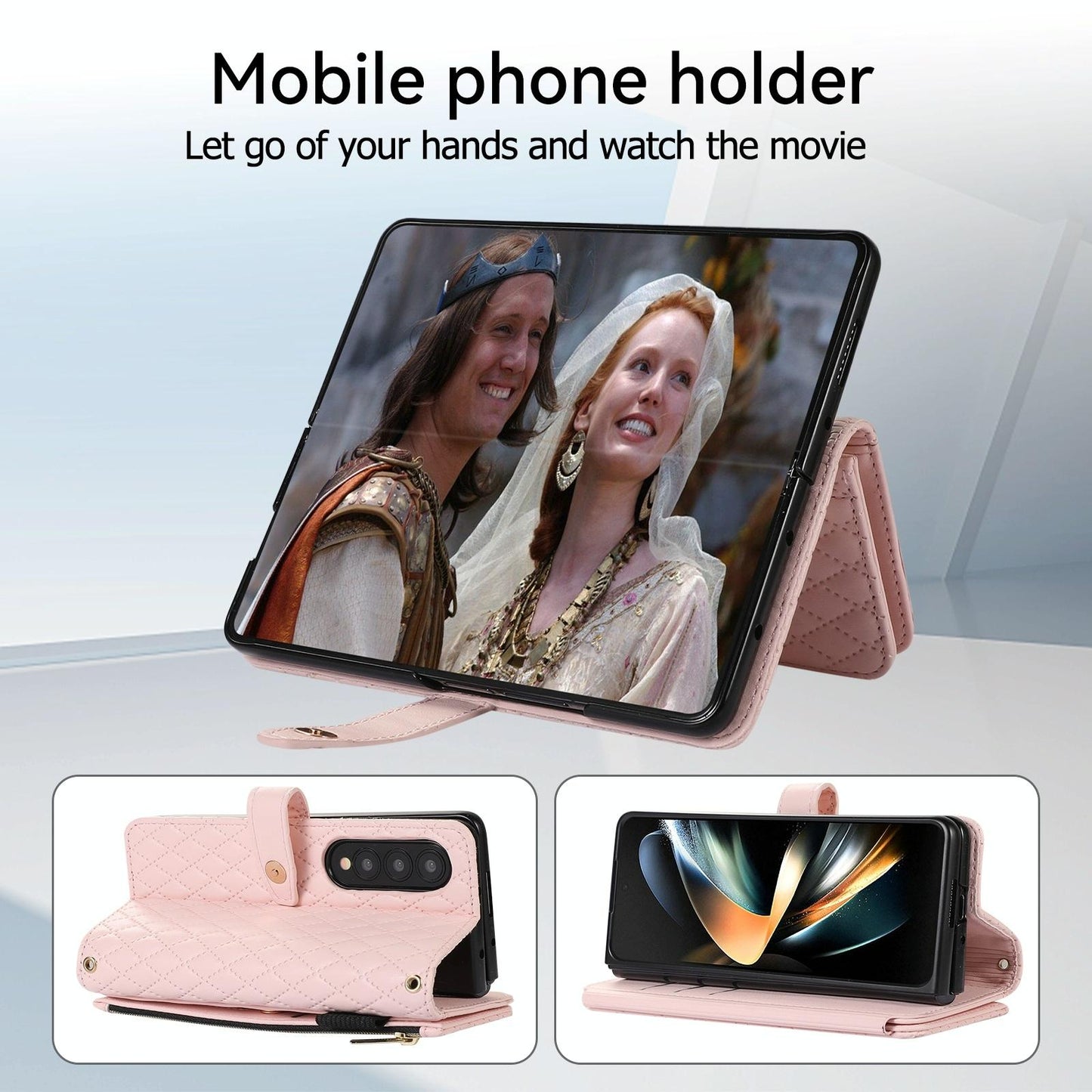 Foldable Diamond Lattice Phone Case for Samsung Galaxy z Fold 4 - Purple
