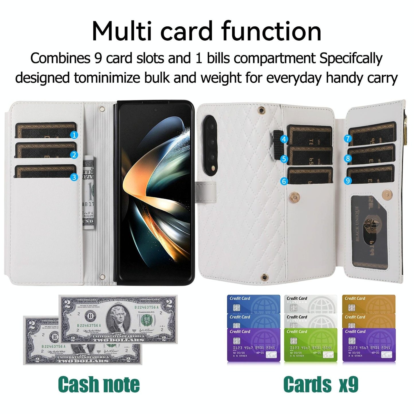 Foldable Diamond Lattice Phone Case for Samsung Galaxy z Fold 4 - Purple