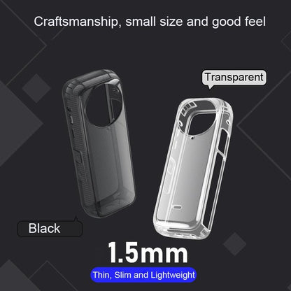 Clear Soft Tpu Protective Case for Insta360 X4 - 1.5mm Thickness - Clear Black - With Neck Strap