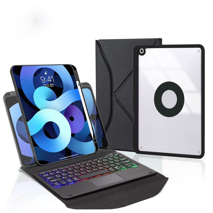 Bluetooth Keyboard Leather Case For Ipad 10.2 - Touchpad Backlight Pen Slot - 2021 / 2020 / 2019 - Pink