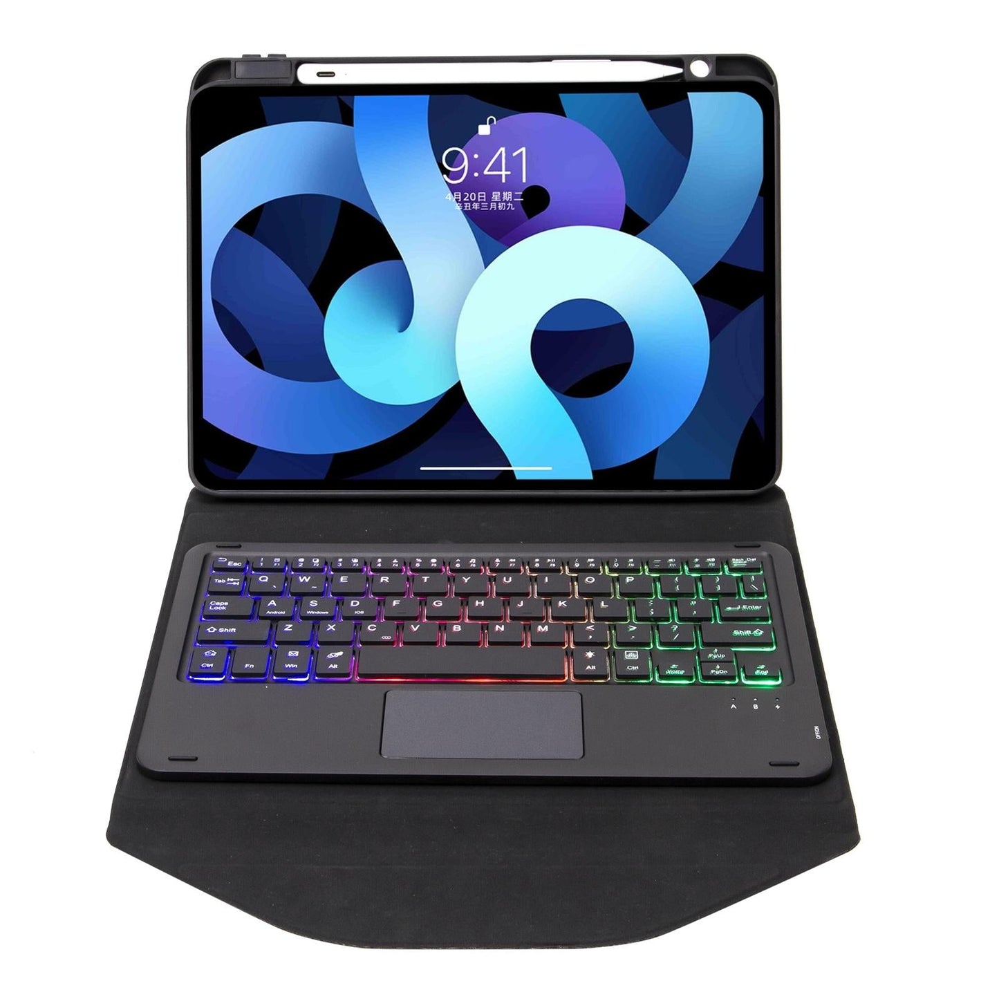 Bluetooth Keyboard Leather Case For Ipad 10.2 - Touchpad Backlight Pen Slot - 2021 / 2020 / 2019 - Pink