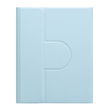 360 Degree Rotatable Bluetooth Keyboard Leather Case With Three-Colour Backlight - Mist Blue - For Ipad 10.2 2021 / Air 2019