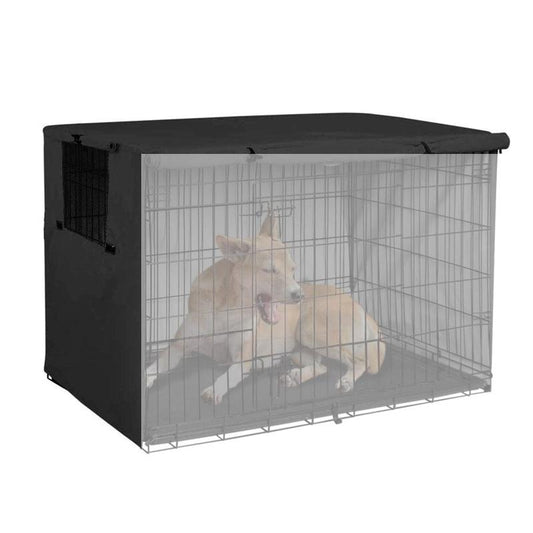 Outdoor Pet Cage Cover - Oxford Cloth Dustproof Rainproof Sunscreen - 94X61X63.5Cm - Black