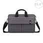 15.4 Inch Laptop Carrying Bag With Shoulder Strap - Handheld Briefcase Style - Grey