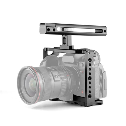 Camera Cage Stabilizer With Handle - Black for Panasonic Lumix Dc-S1H / Dc-S1 / Dc-S1R