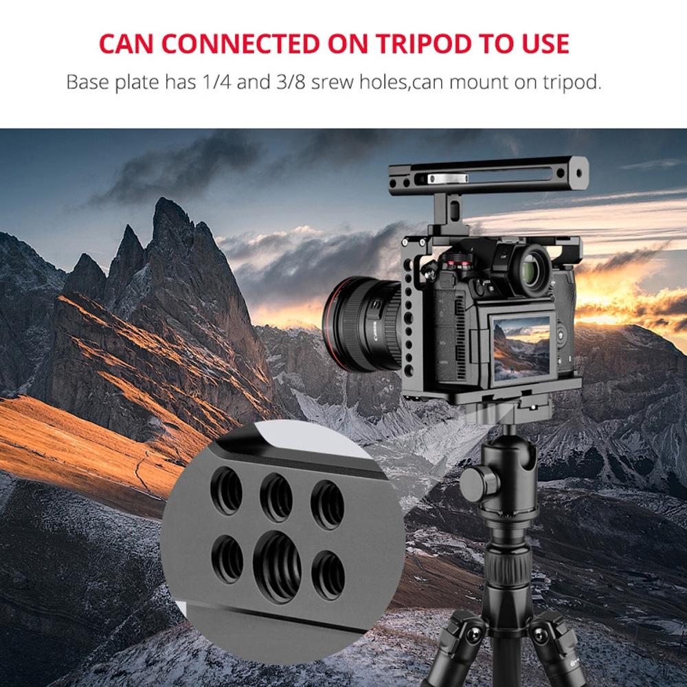 Camera Cage Stabilizer With Handle - Black for Panasonic Lumix Dc-S1H / Dc-S1 / Dc-S1R