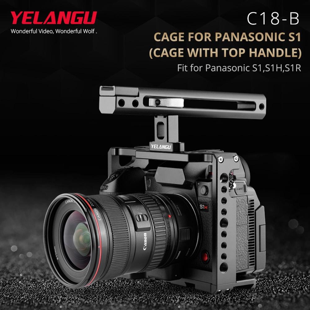 Camera Cage Stabilizer With Handle - Black for Panasonic Lumix Dc-S1H / Dc-S1 / Dc-S1R