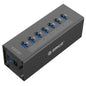 7-Port Aluminum Usb 3.0 Hub For Laptops - Black