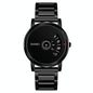 Stylish 30m Waterproof Quartz Watch with Stainless Steel Band - Black