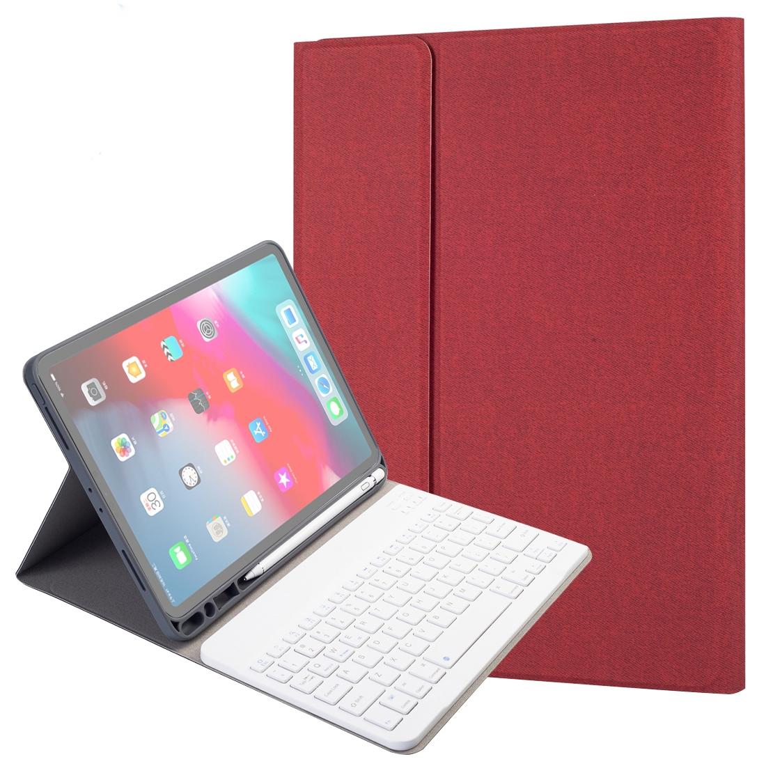 Silk Texture Bluetooth Keyboard Case For Ipad Pro 11 With Pen Slot & Stand Function - Black