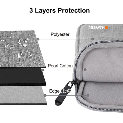 13 Inch Laptop Sleeve Case with Zipper for Macbook Samsung Sony Dell Alienware Chuwi Asus Hp - Black