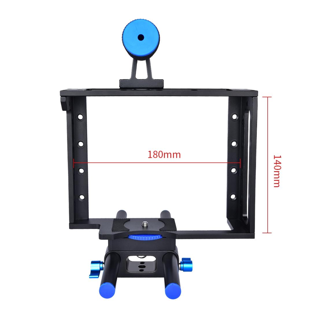 Protective Dslr Camera Cage With Stabilizer And Top Handle - Black