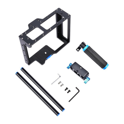 Protective Dslr Camera Cage With Stabilizer And Top Handle - Black