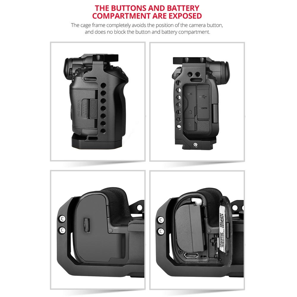 Video Camera Cage Stabilizer With Handle for Canon R5 / R6