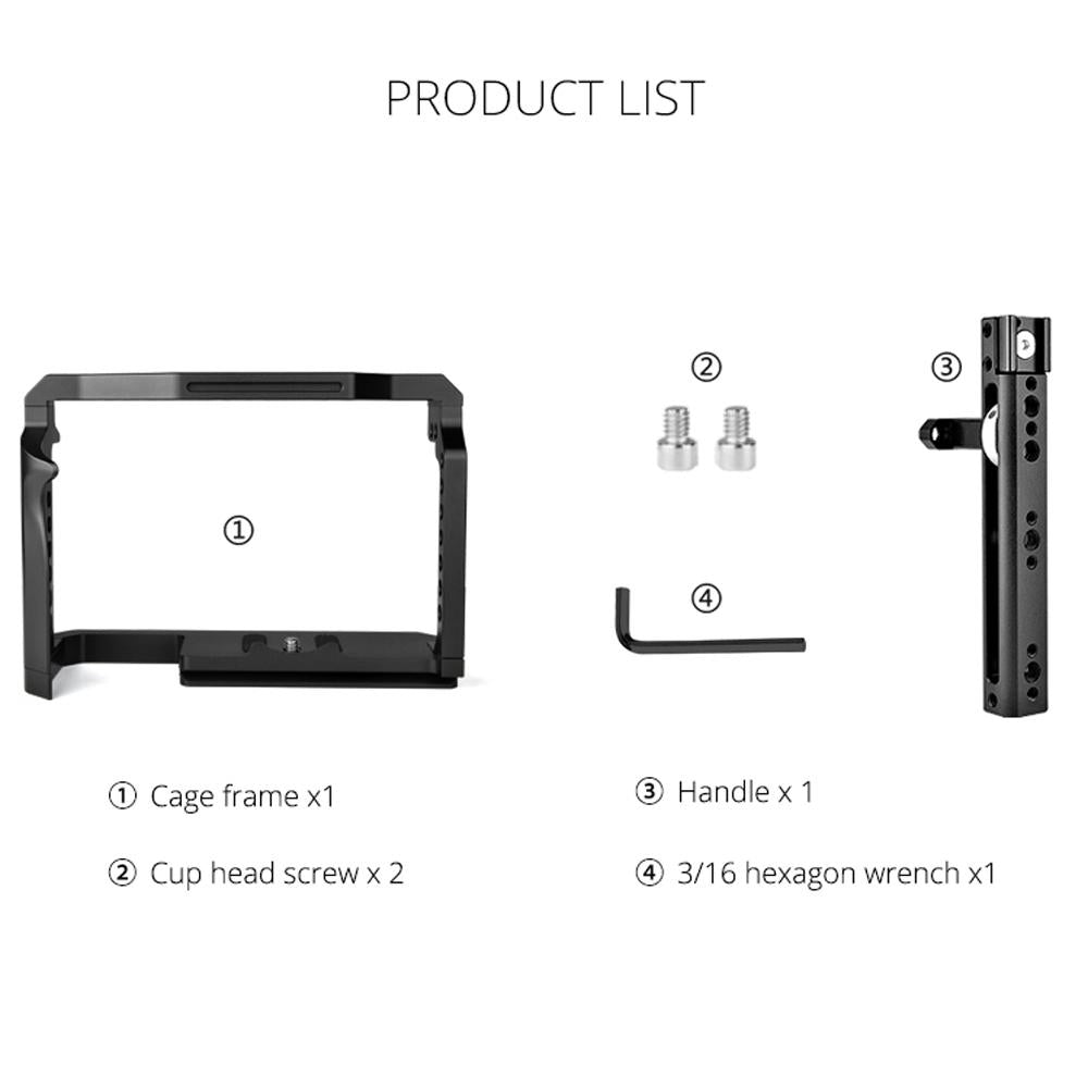 Video Camera Cage Stabilizer With Handle for Canon R5 / R6