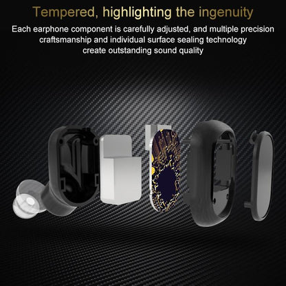 Wireless Bluetooth 5.0 Single In-ear Earphone - Black