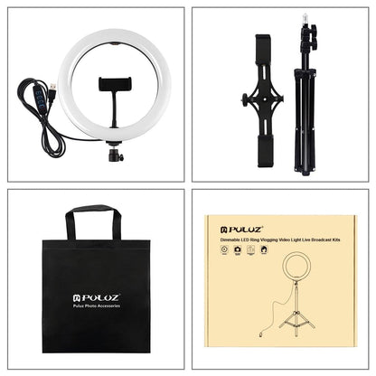 Horizontal Dual Phone Brackets with Tripod Mount & Led Ring Light Kit for Vlogging and Live Broadcasts