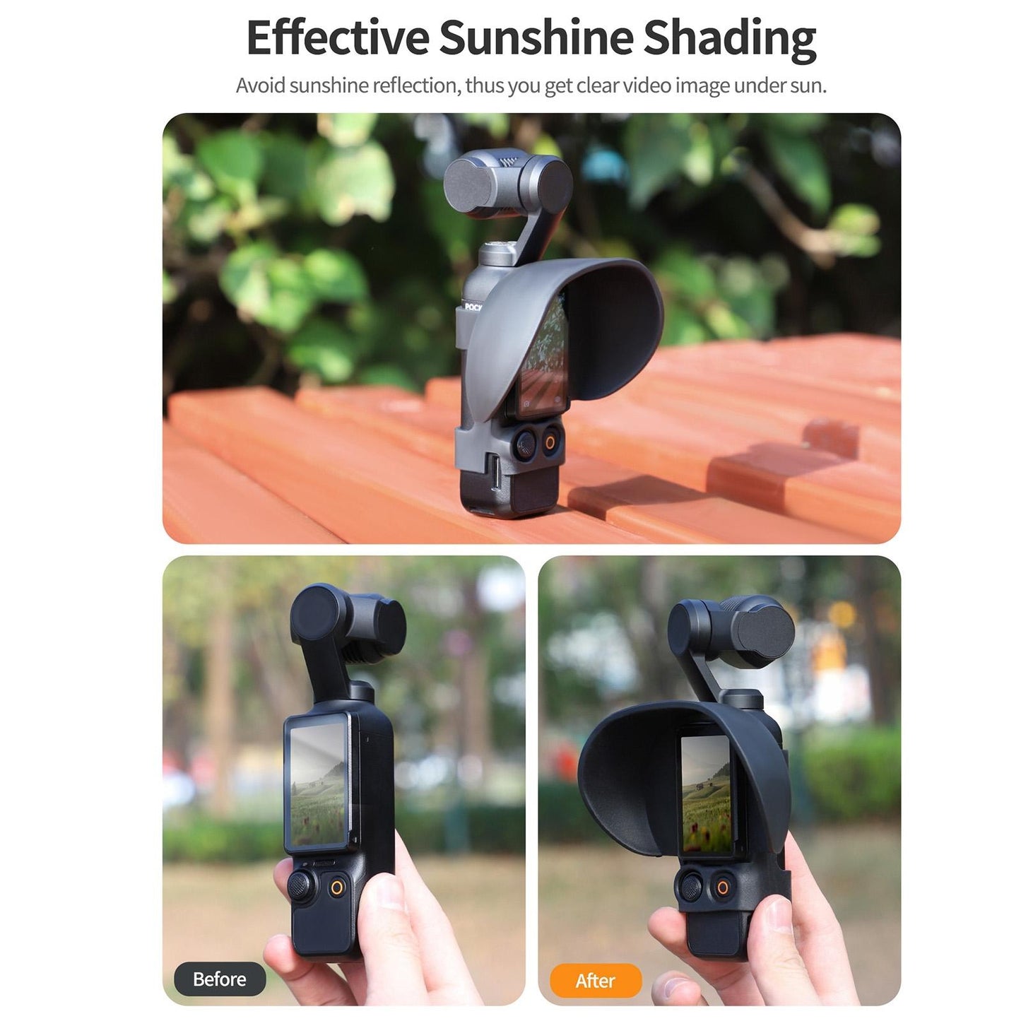 Protective Sunshade Hood for Dji Pocket 3 Screen