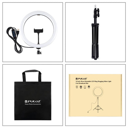 11.8 Led Ring Light With Tripod And Phone Clamp - 3 Modes Dual Colour Temperature Dimmable - Perfect For Vlogging And Live Streaming